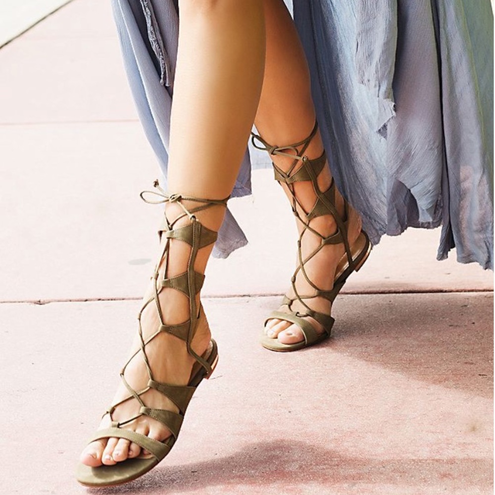 Schutz Lina Gladiator Lace Up Sandals